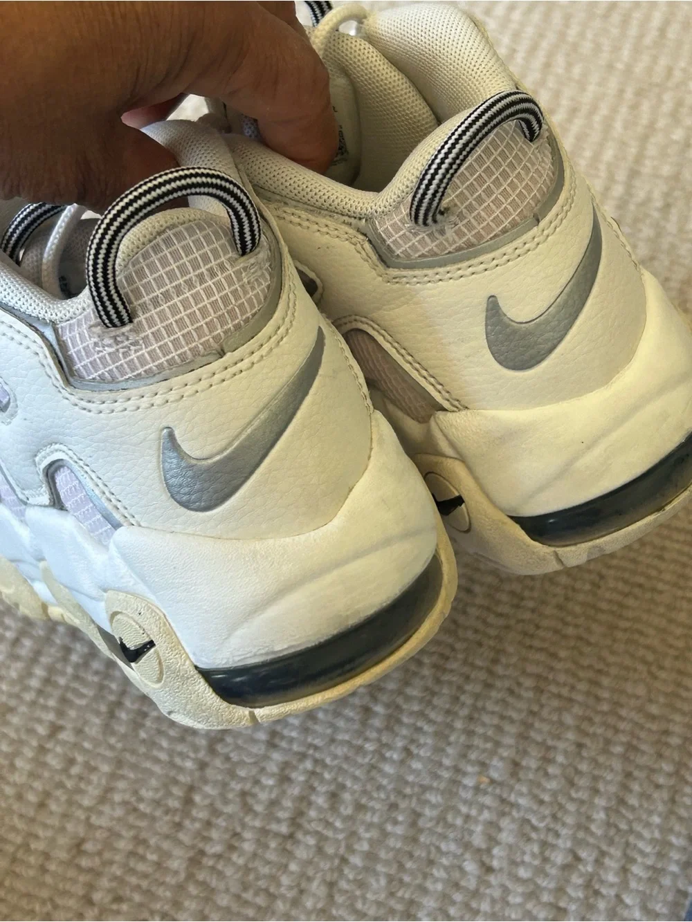 Nike Kids Cream and Pale Pink Strap Sneakers